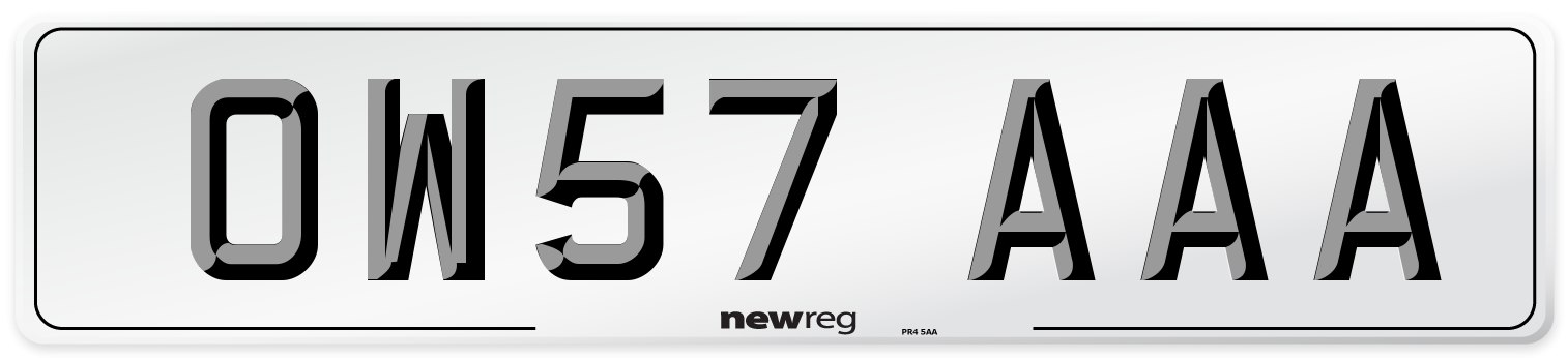 OW57 AAA Number Plate from New Reg